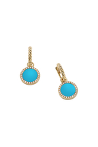 Petite Elements Drop Earrings, 18K Yellow Gold, Turquoise & Diamonds